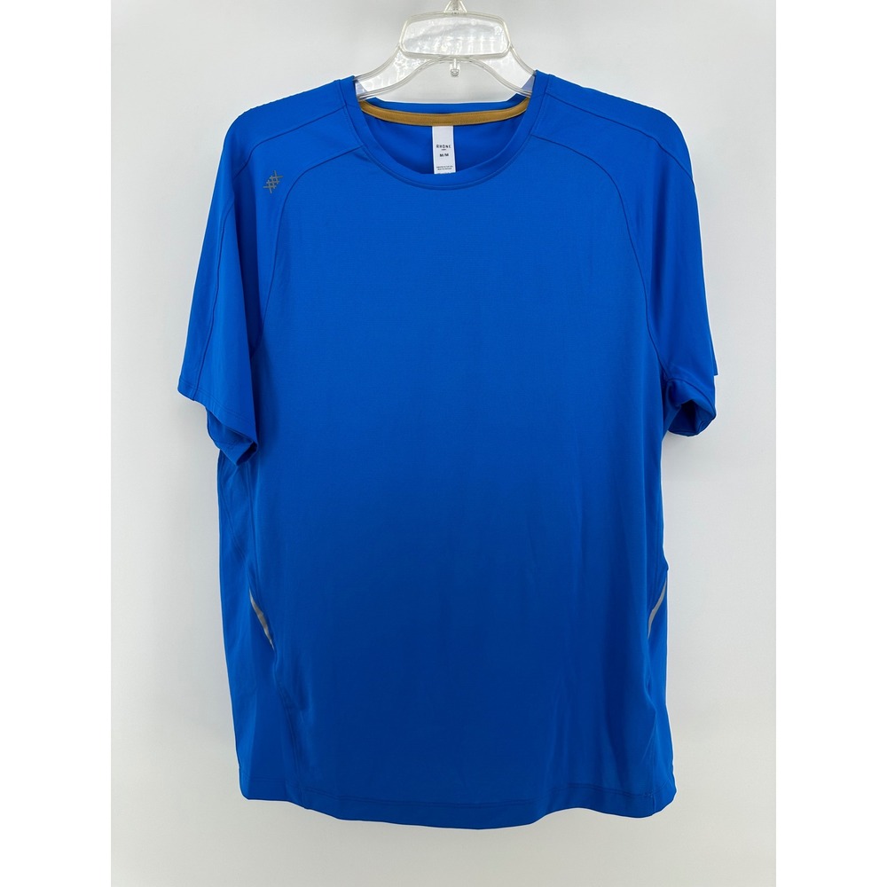 Rhone Reign Mens Short Sleeve Training Shirt Blue 102266 Size Medium